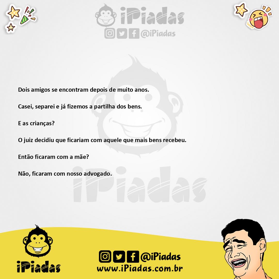 Ilustração da piada A partilha dos bens no iPiadas