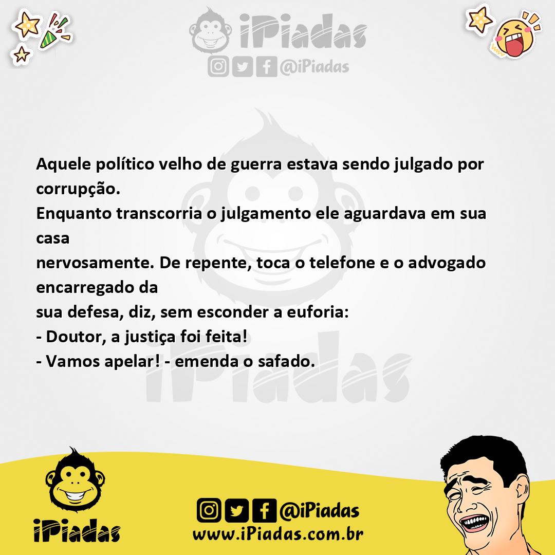 Ilustração da piada Advogado do Político no iPiadas