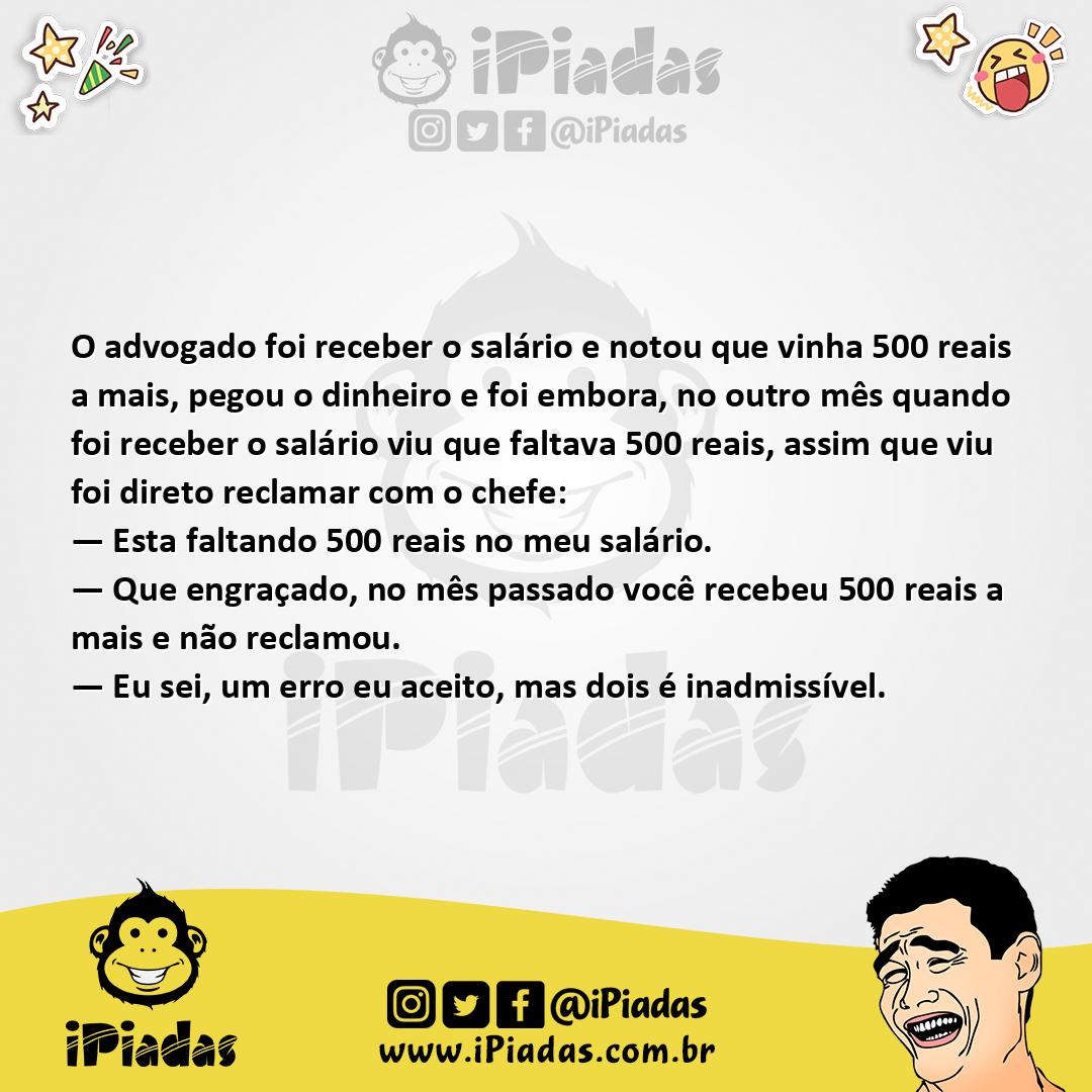 Ilustração da piada Erro no Salário no iPiadas