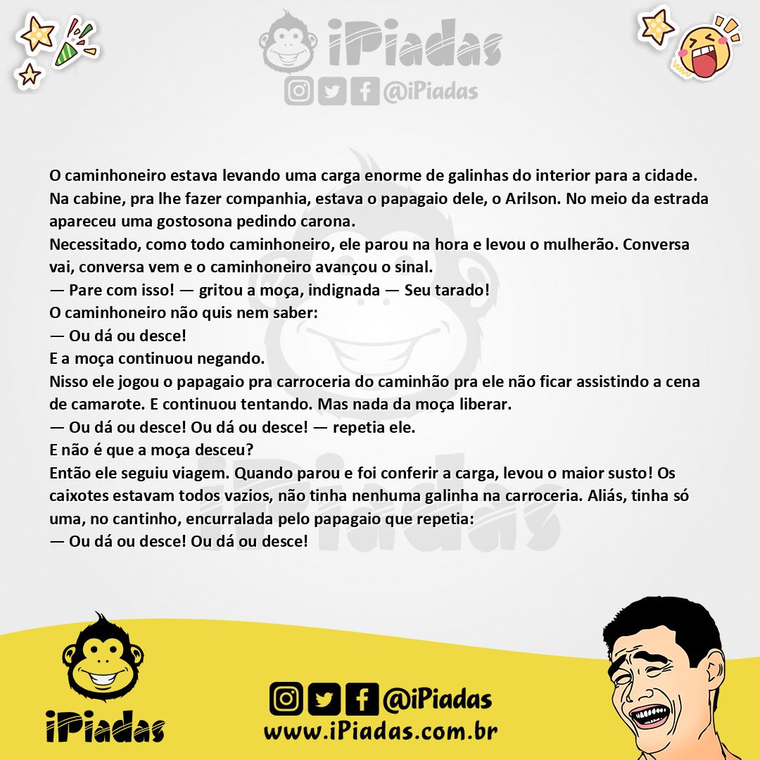 Ilustração da piada Ou Dá ou Desce no iPiadas