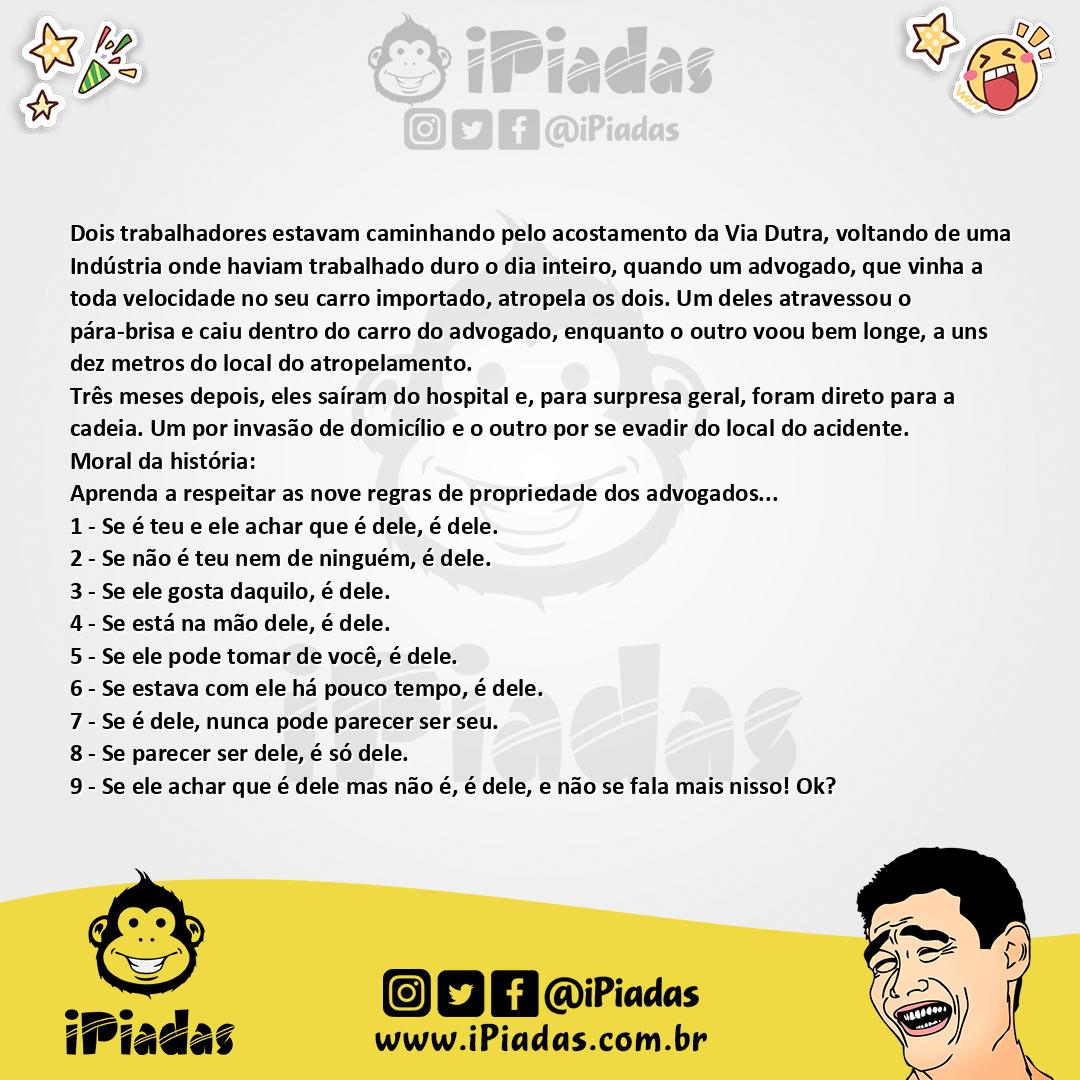 Ilustração da piada Propriedade dos Advogados no iPiadas