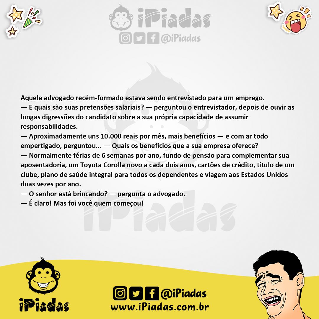 Ilustração da piada Salário Desejado no iPiadas