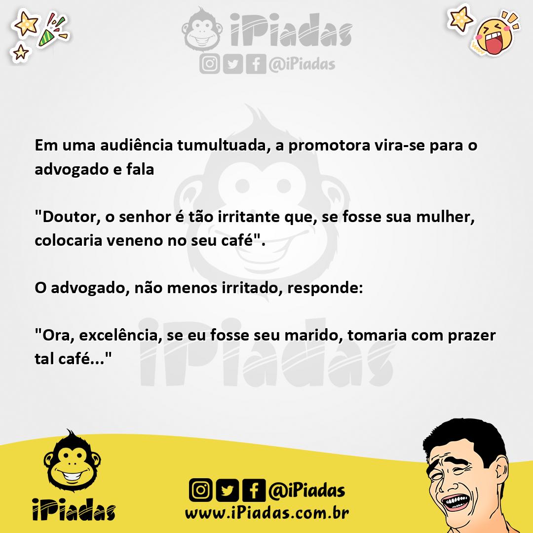 Ilustração da piada Veneno no café no iPiadas