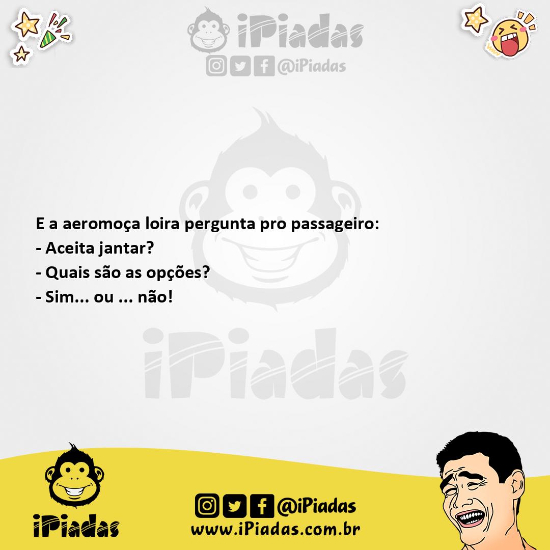 Ilustração da piada A aeromoça II no iPiadas