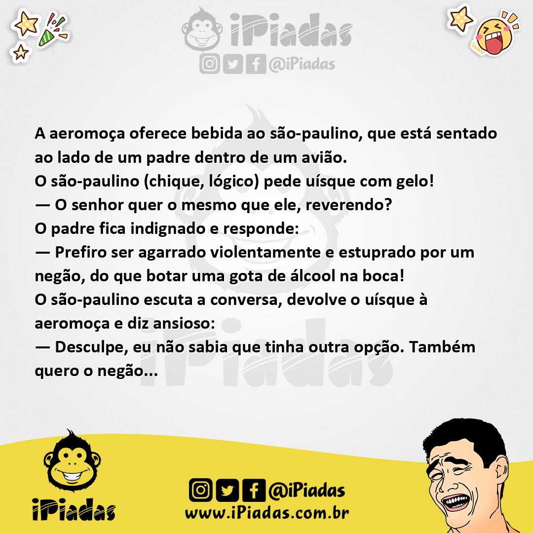 Ilustração da piada Padre eo são-paulino no vôo no iPiadas
