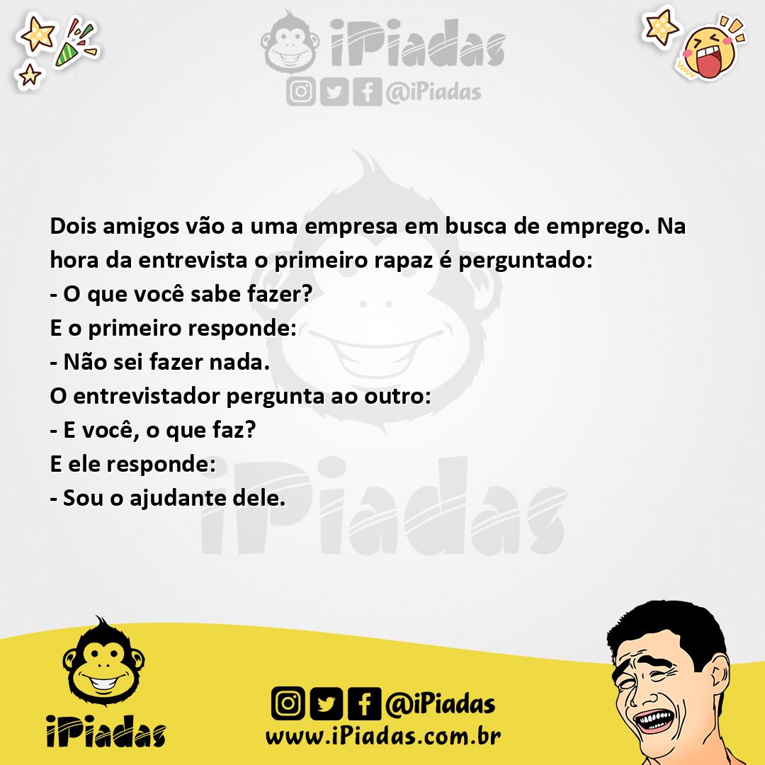 Ilustração da piada Amigos Procurando Emprego no iPiadas