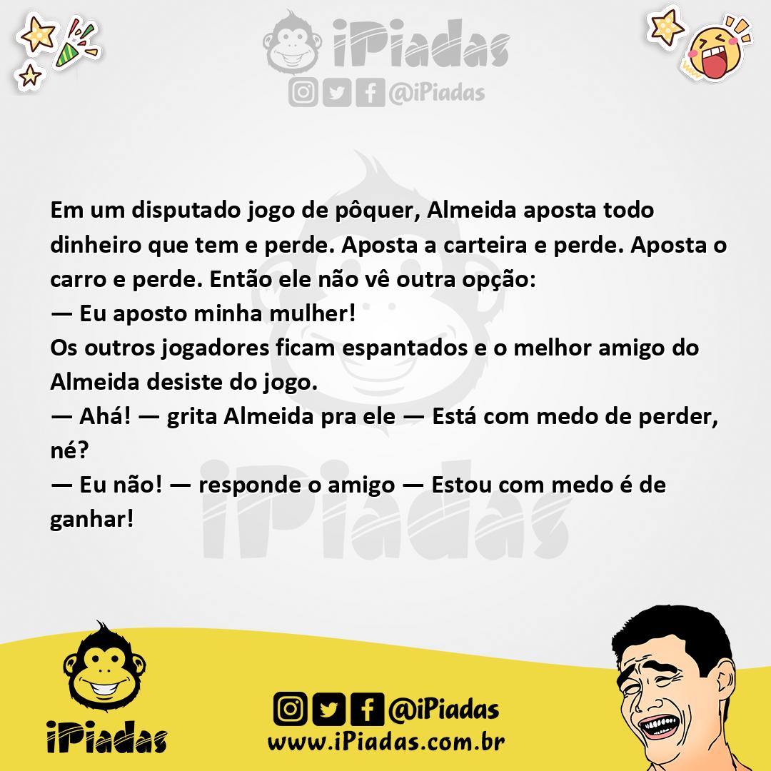 Ilustração da piada Apostando Tudo no iPiadas