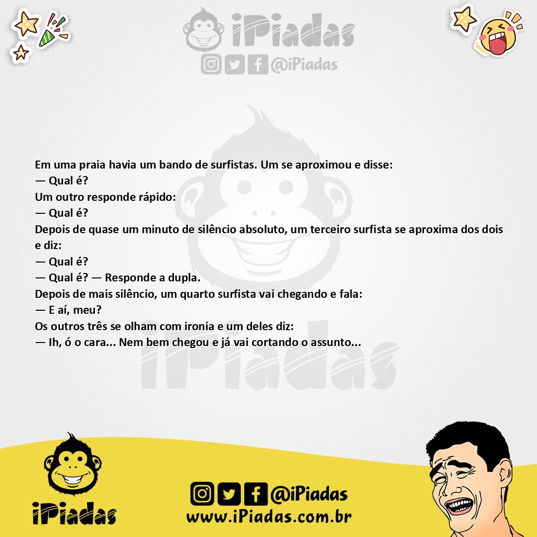 Ilustração da piada Assunto dos surfista no iPiadas