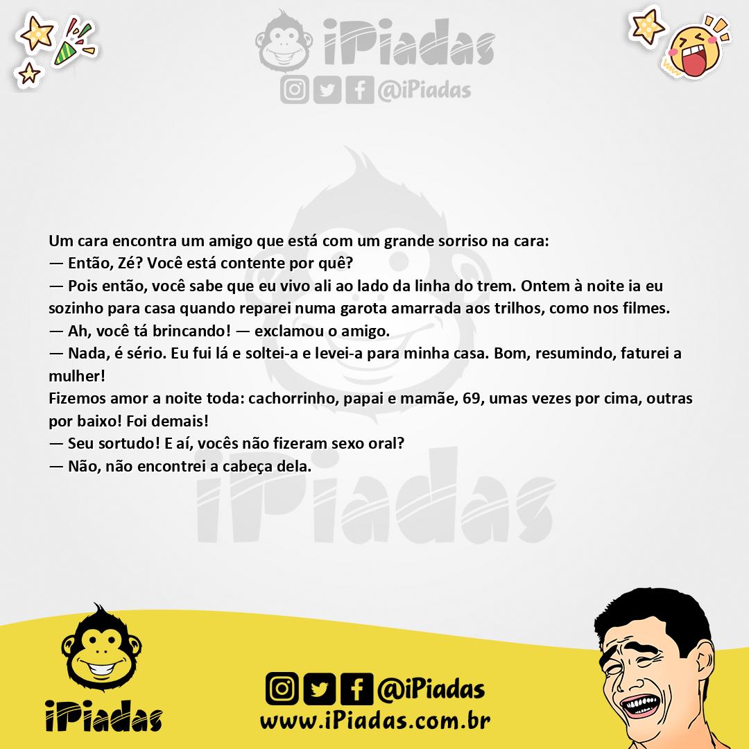 Ilustração da piada Cara Sortudo no iPiadas