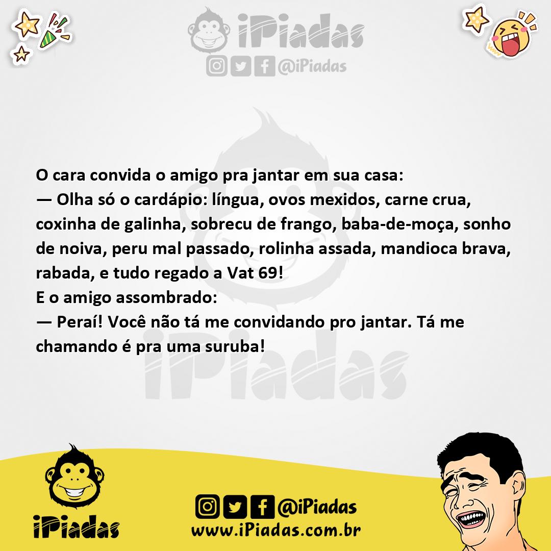 Ilustração da piada Cardápio do Jantar no iPiadas