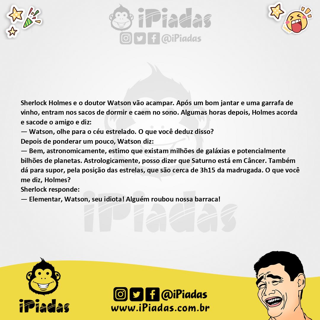 Ilustração da piada Dedução de Watson no iPiadas