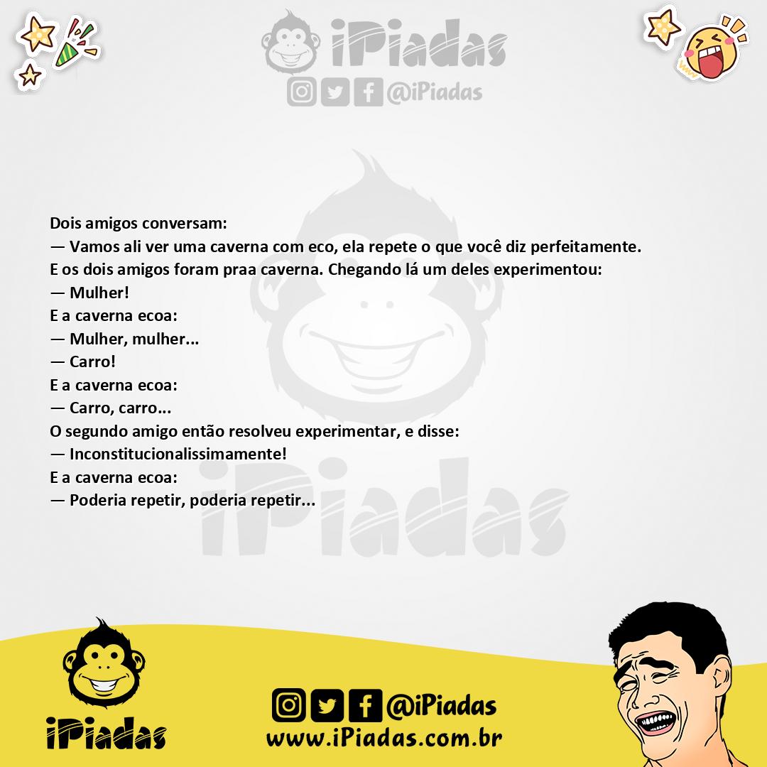 Ilustração da piada Eco da Caverna no iPiadas
