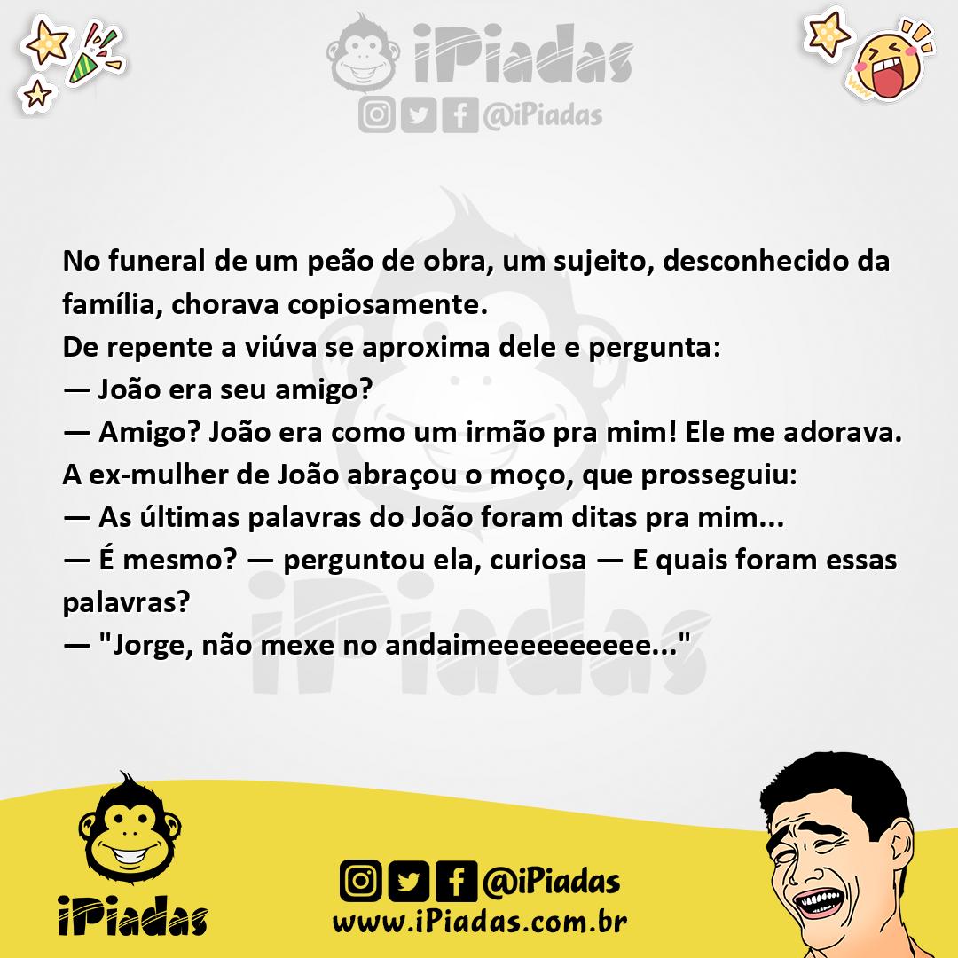 Ilustração da piada Funeral do Amigo no iPiadas