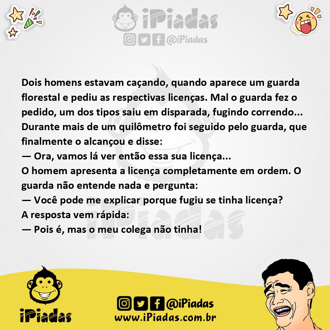 Ilustração da piada Guarda Florestal no iPiadas