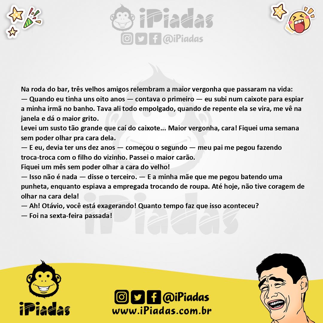 Ilustração da piada Maior Vergonha na Vida no iPiadas