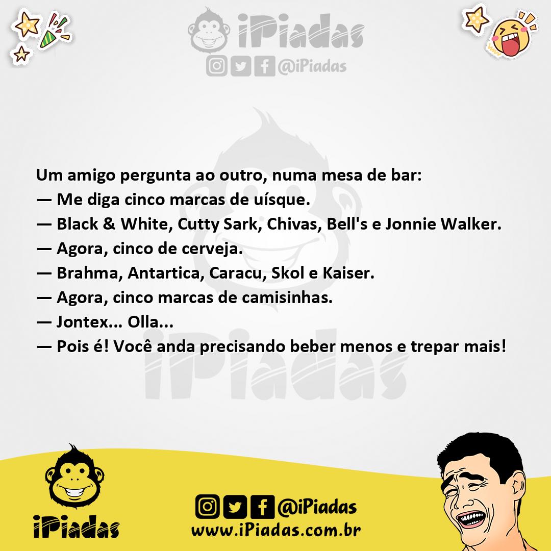 Ilustração da piada Marcas de Bebidas e Camisinhas no iPiadas