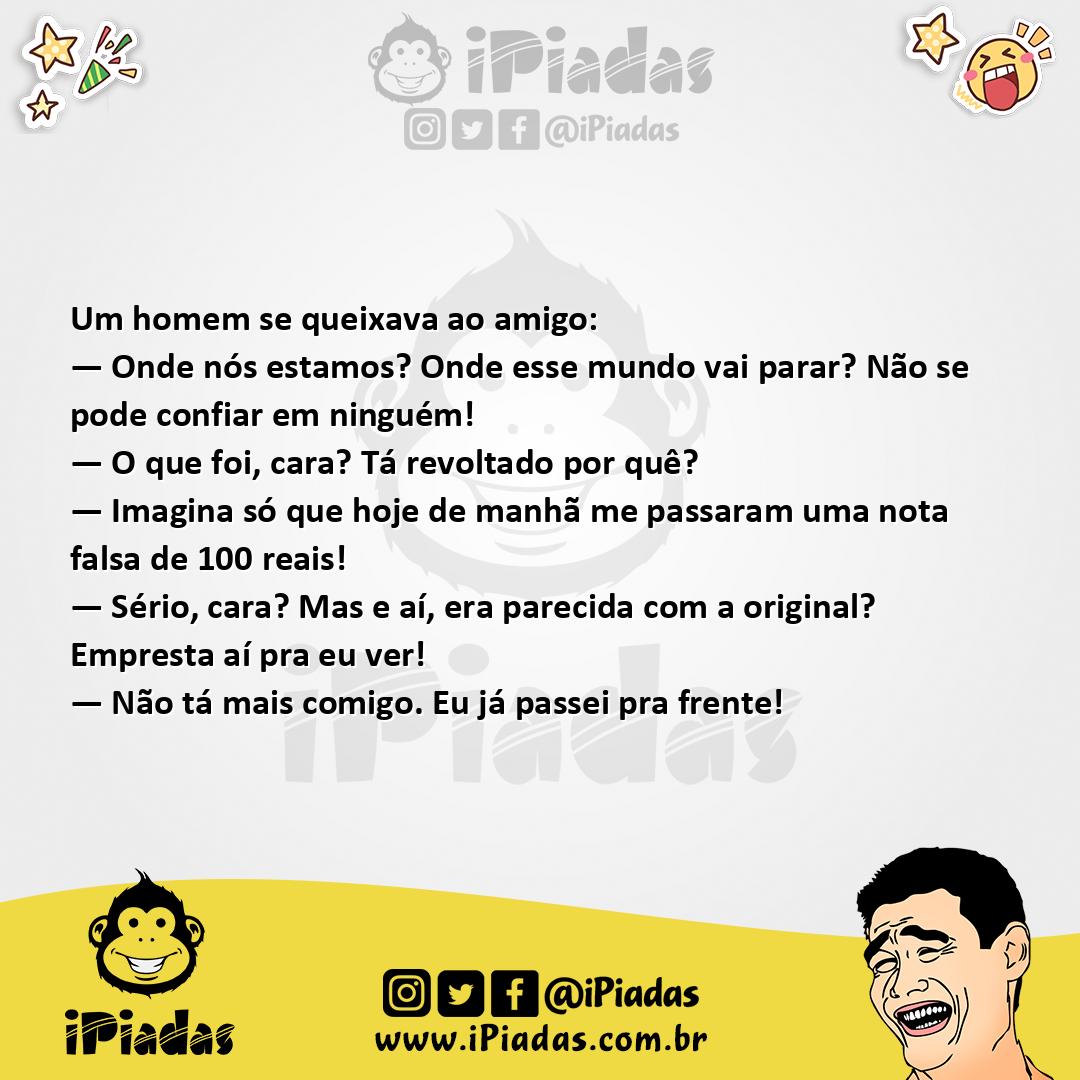 Ilustração da piada Nota Falsa no iPiadas