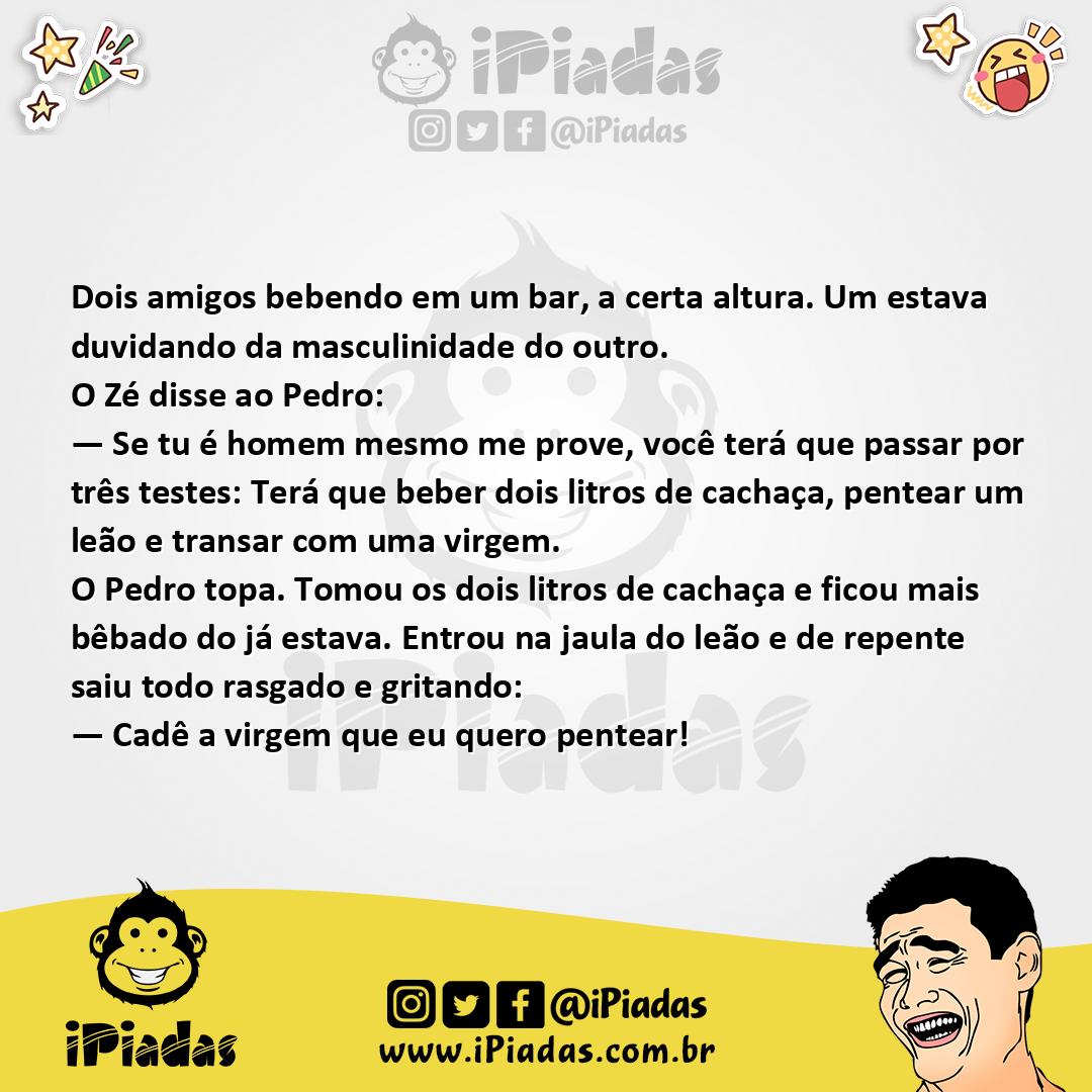 Ilustração da piada Prova de Masculinidade no iPiadas