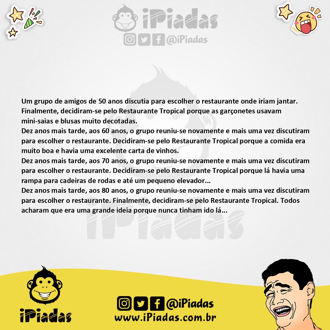 Ilustração da piada Reunião da Turma no iPiadas