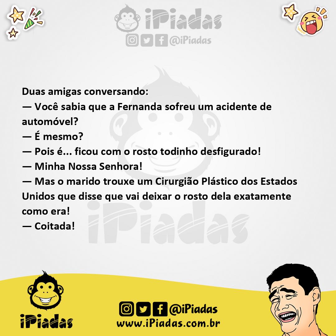 Ilustração da piada Rosto Desfigurado no iPiadas