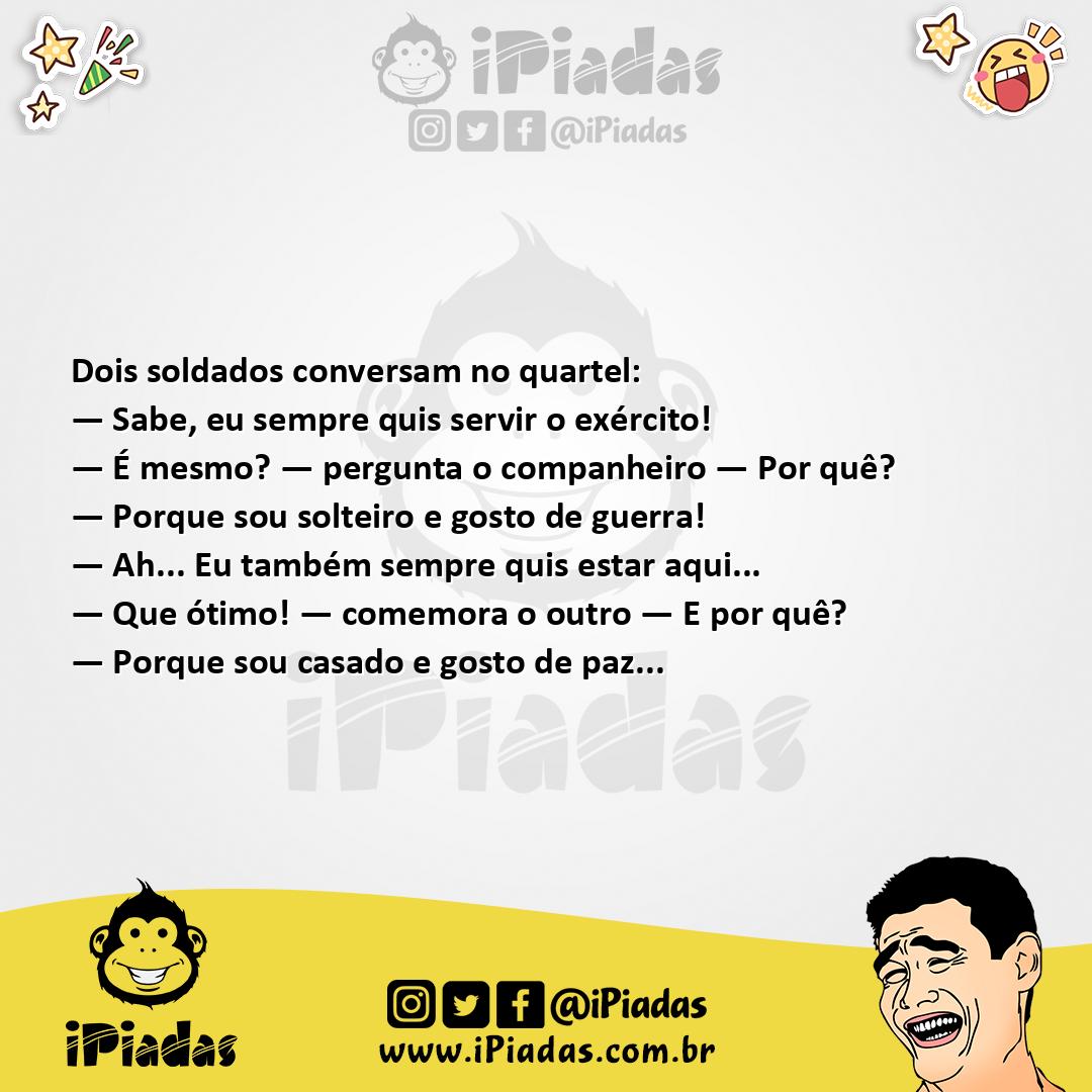 Ilustração da piada Servir o Exército no iPiadas