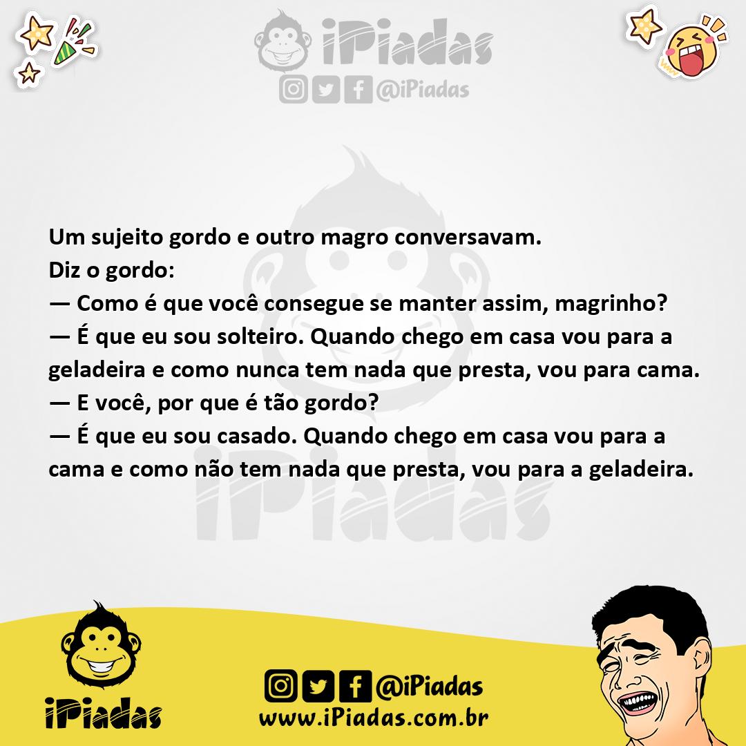 Ilustração da piada Solteiro e Magro no iPiadas