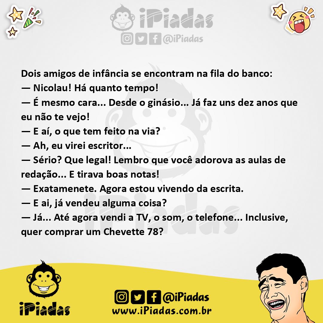 Ilustração da piada Virei Escritor no iPiadas