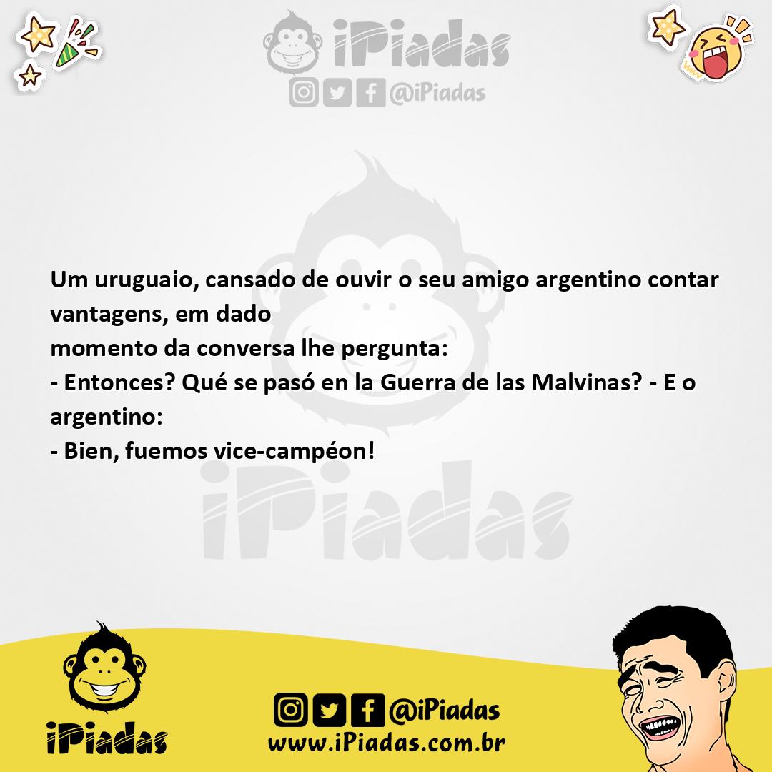 Ilustração da piada Argentino vice-campeão no iPiadas