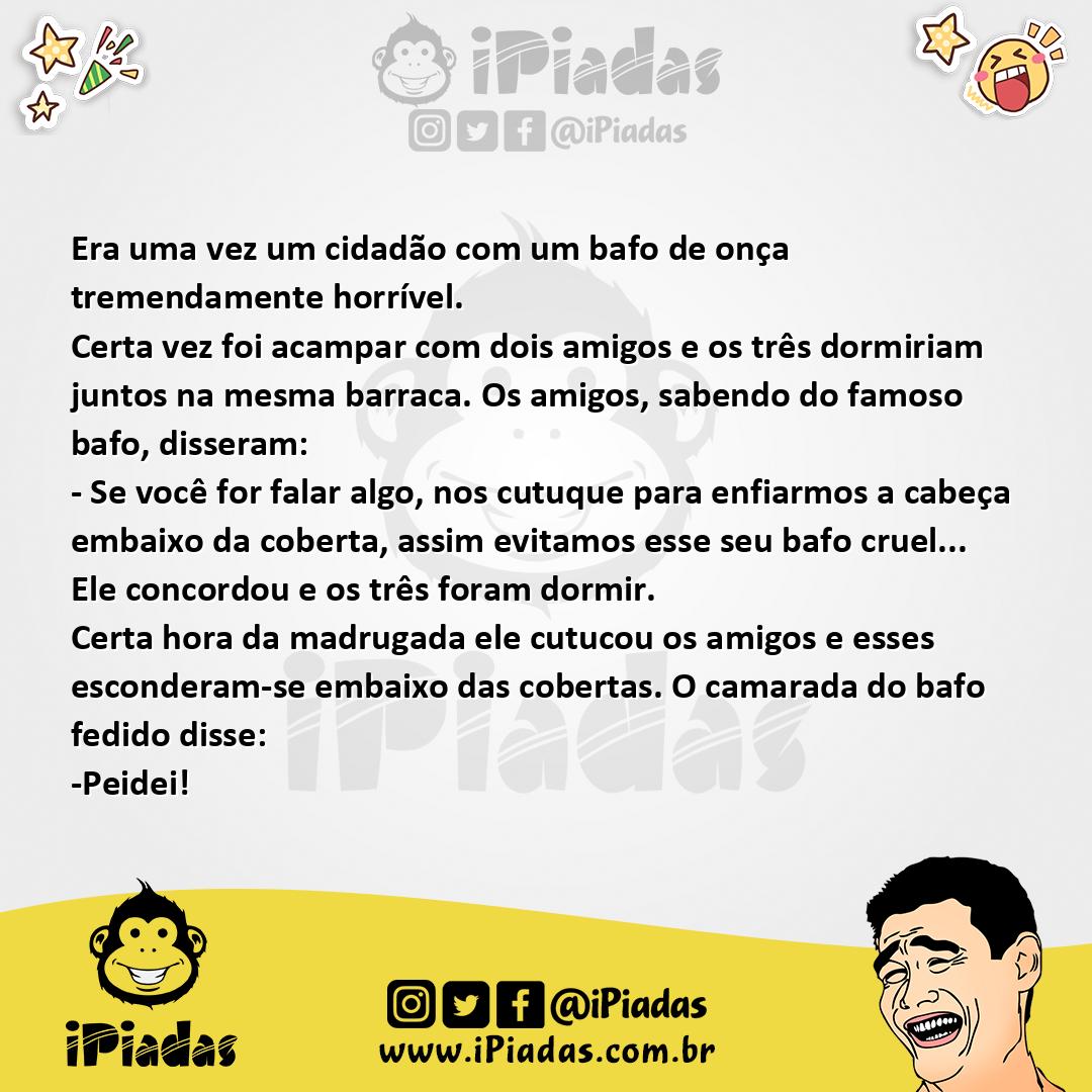 Ilustração da piada Bafo Cruel no iPiadas