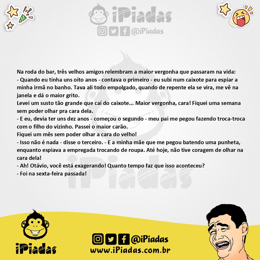 Ilustração da piada Lembranças Vergonhasas no iPiadas