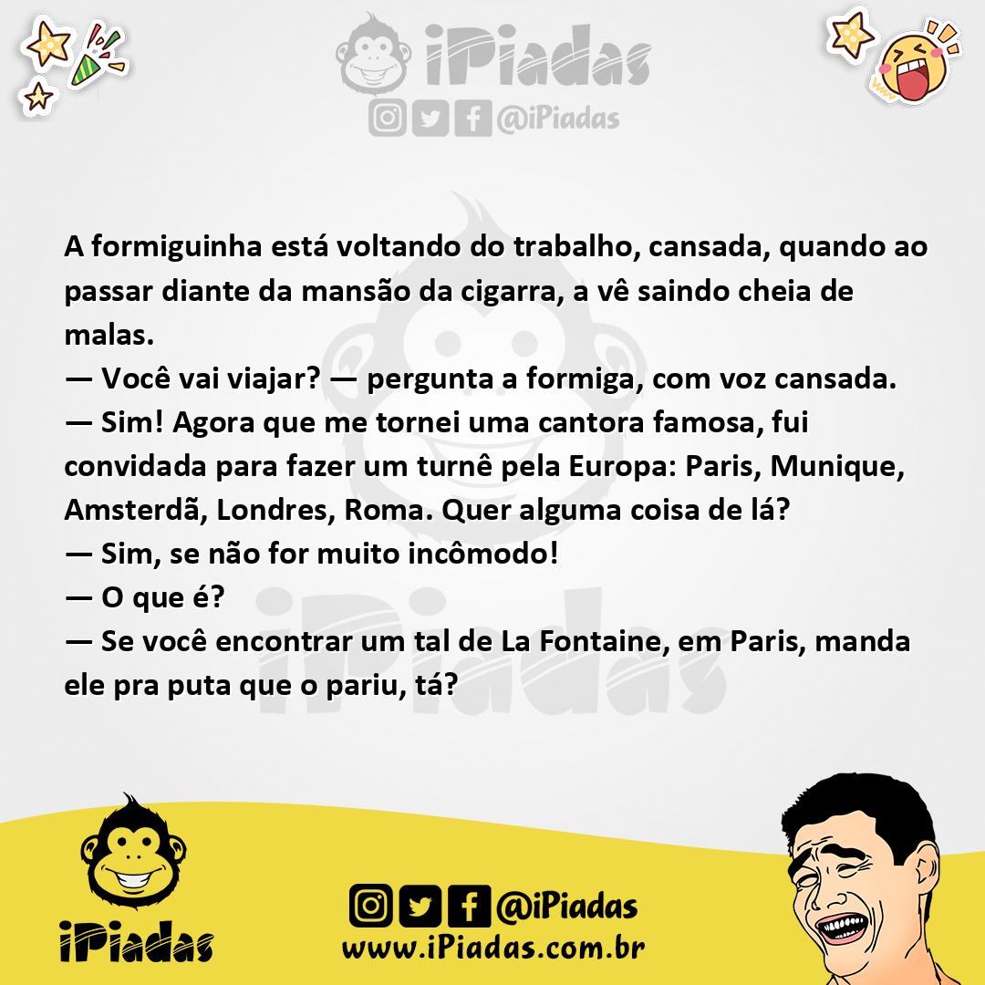 Ilustração da piada A Cigarra e a Formiga no iPiadas