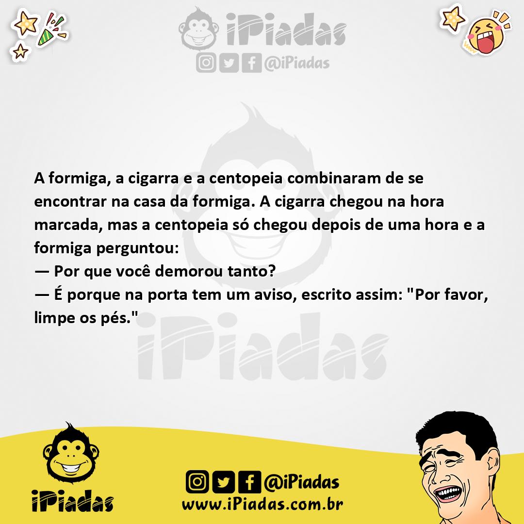 Ilustração da piada Atraso da Centopéia no iPiadas