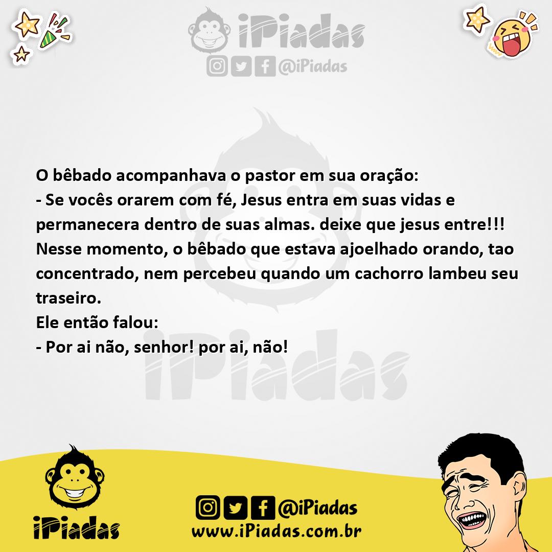 Ilustração da piada Bêbado no sermão no iPiadas