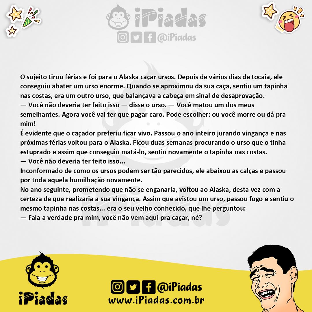 Ilustração da piada Caça ao Urso no iPiadas