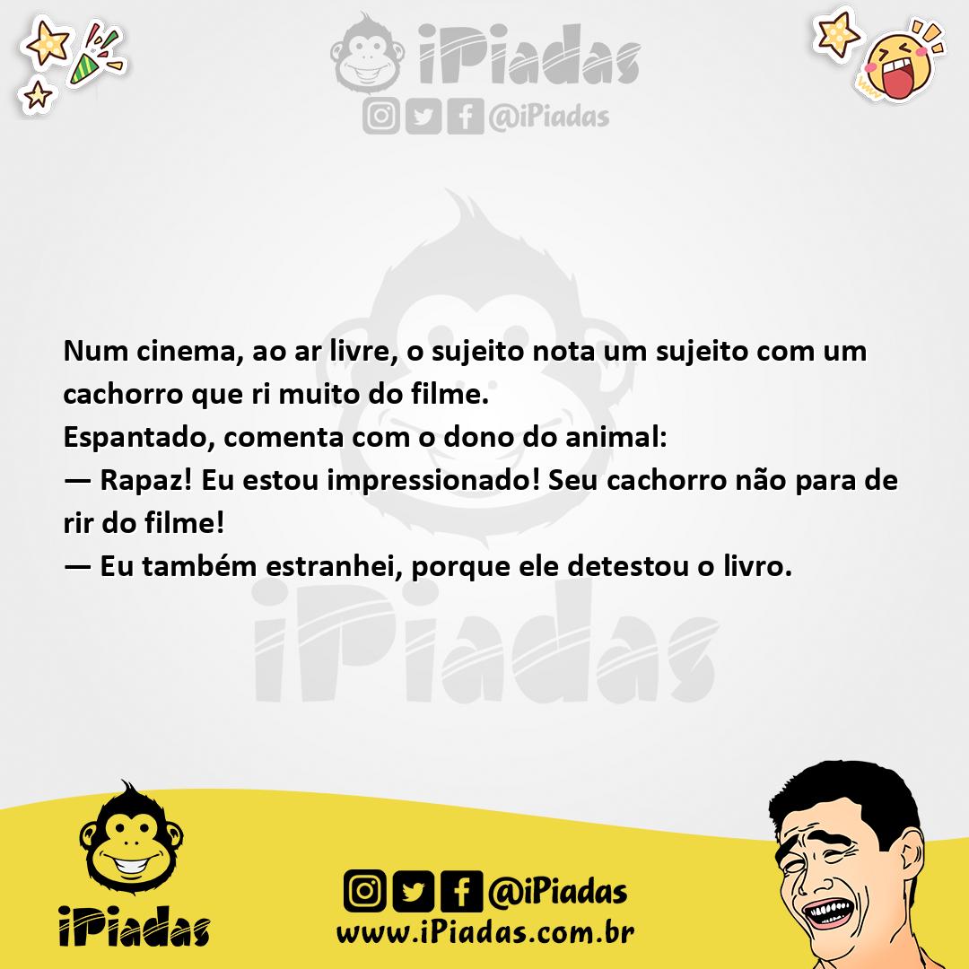 Ilustração da piada Cachorro no Cinema no iPiadas