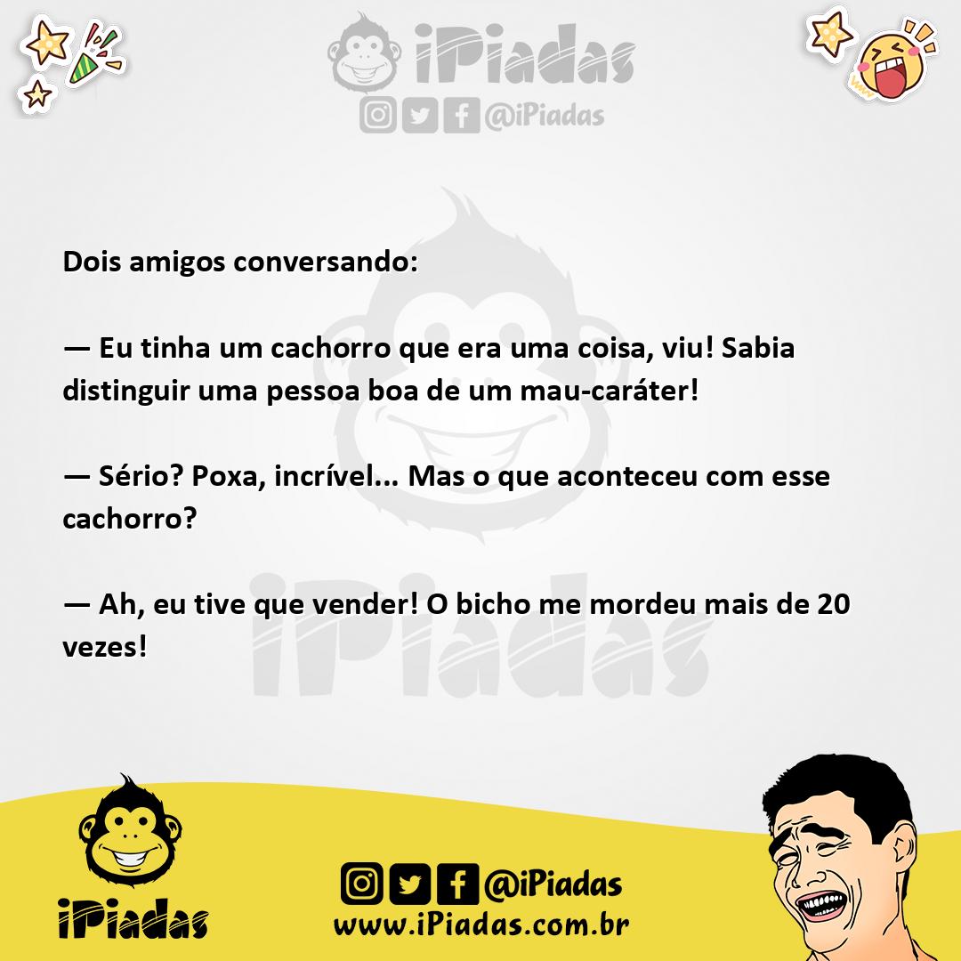Ilustração da piada Cachorro sensitivo no iPiadas