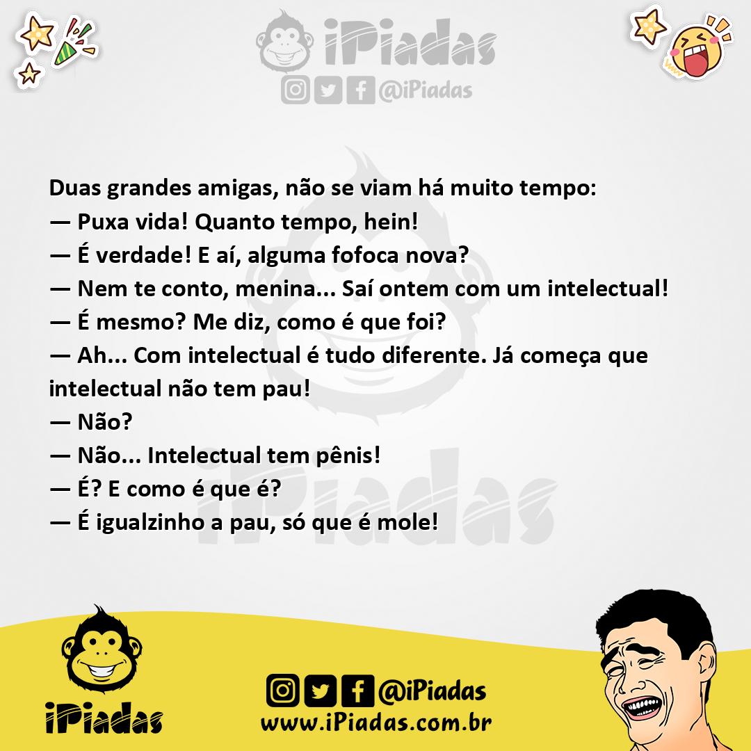 Ilustração da piada Diferenças do Intelectual no iPiadas