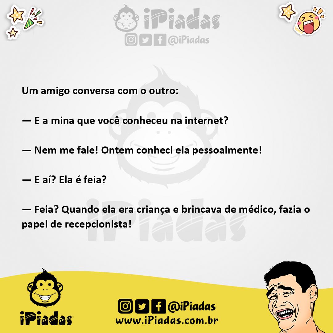 Ilustração da piada Encontro Virtual no iPiadas