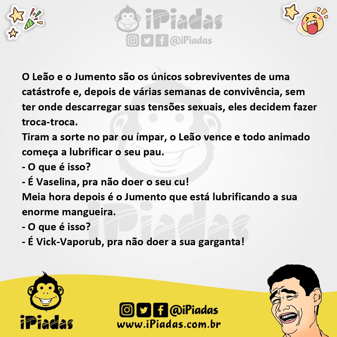 Ilustração da piada Leão e o jumento no iPiadas