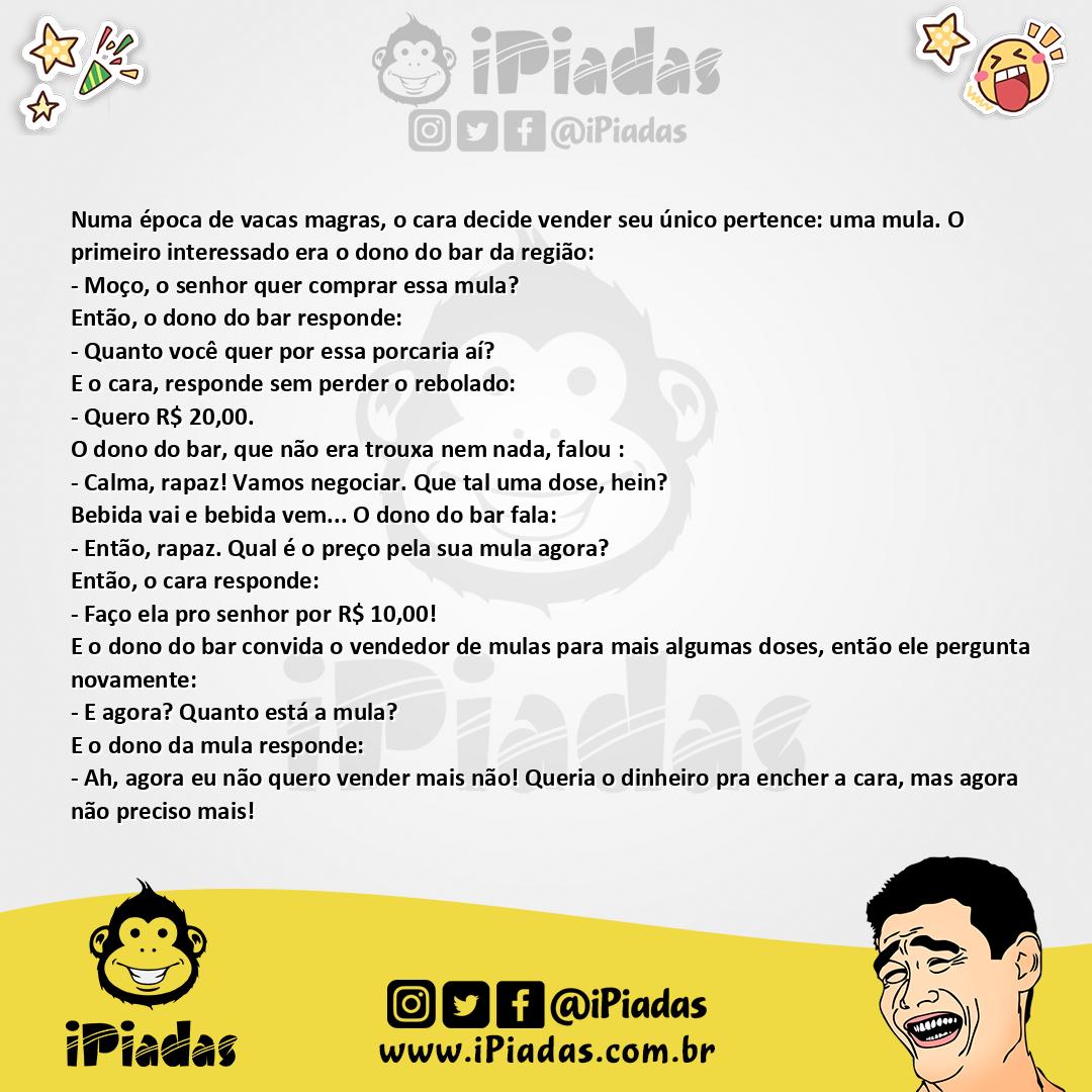Ilustração da piada O Bebum e a Mula no iPiadas