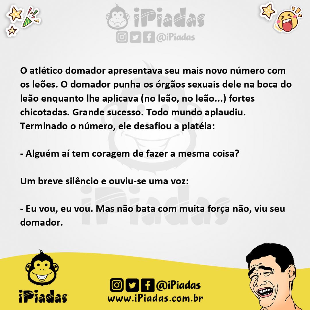 Ilustração da piada O domador de leões no iPiadas