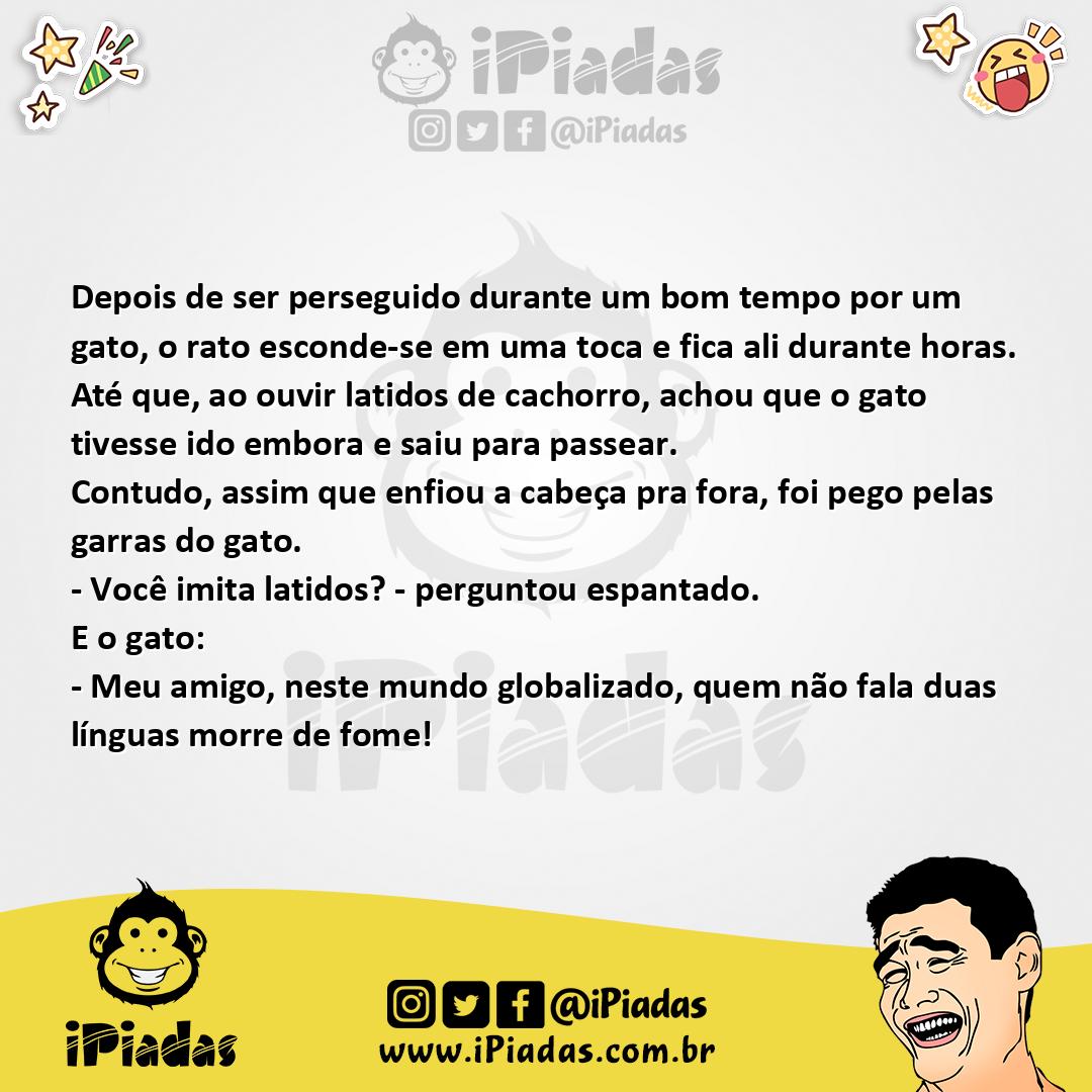 Ilustração da piada O gato e o rato no iPiadas