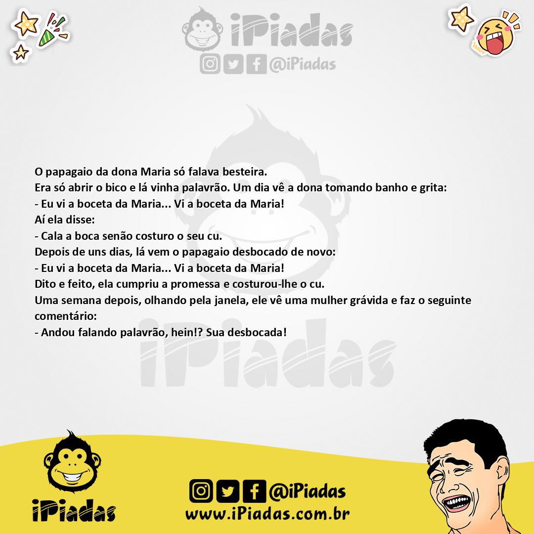 Ilustração da piada O papagaio castigado no iPiadas