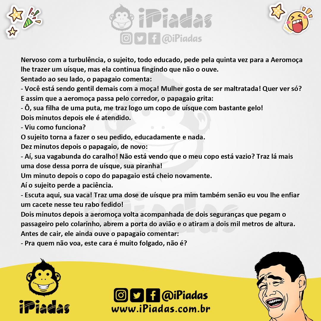 Ilustração da piada O papagaio e o uísque no iPiadas