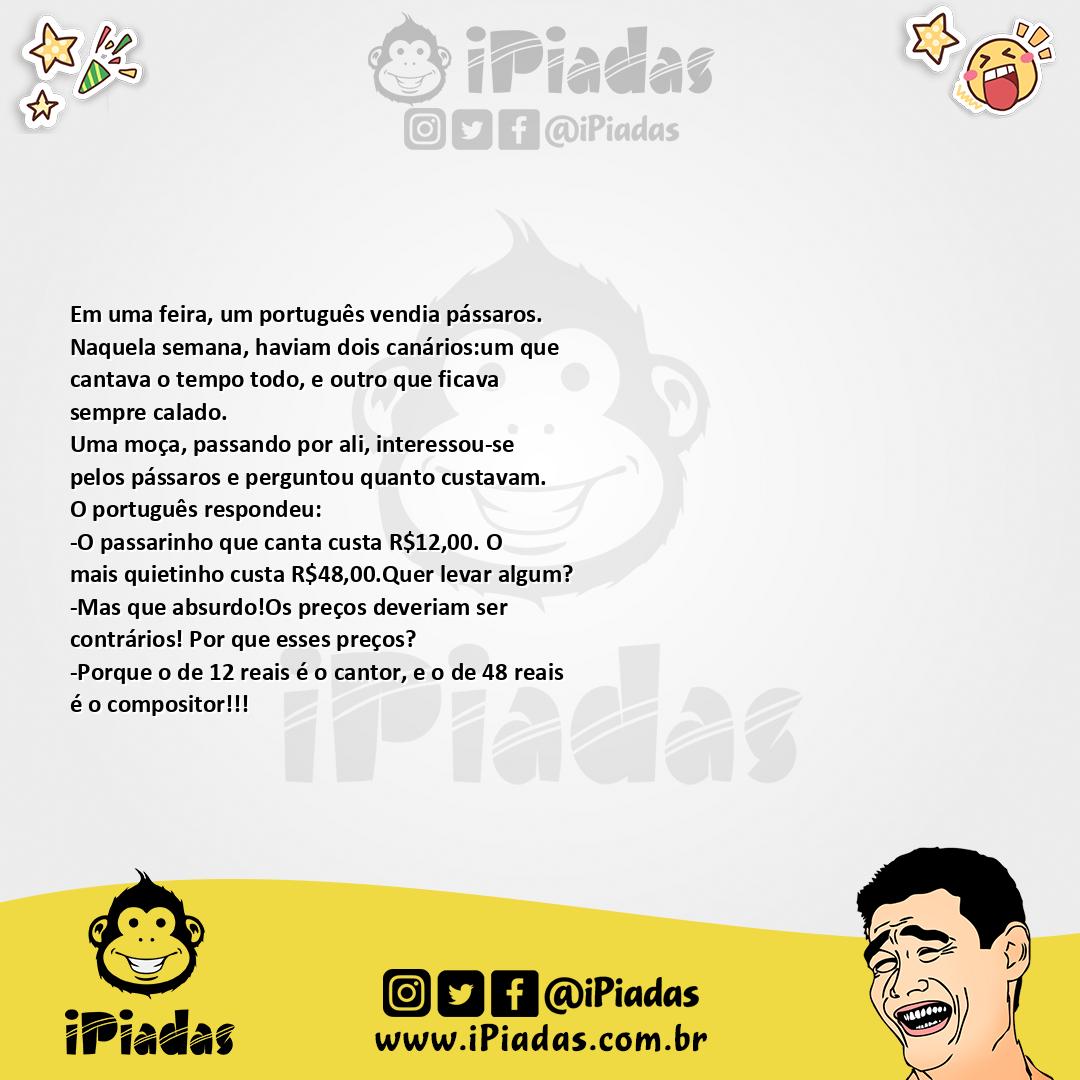 Ilustração da piada O preço do passarinho no iPiadas