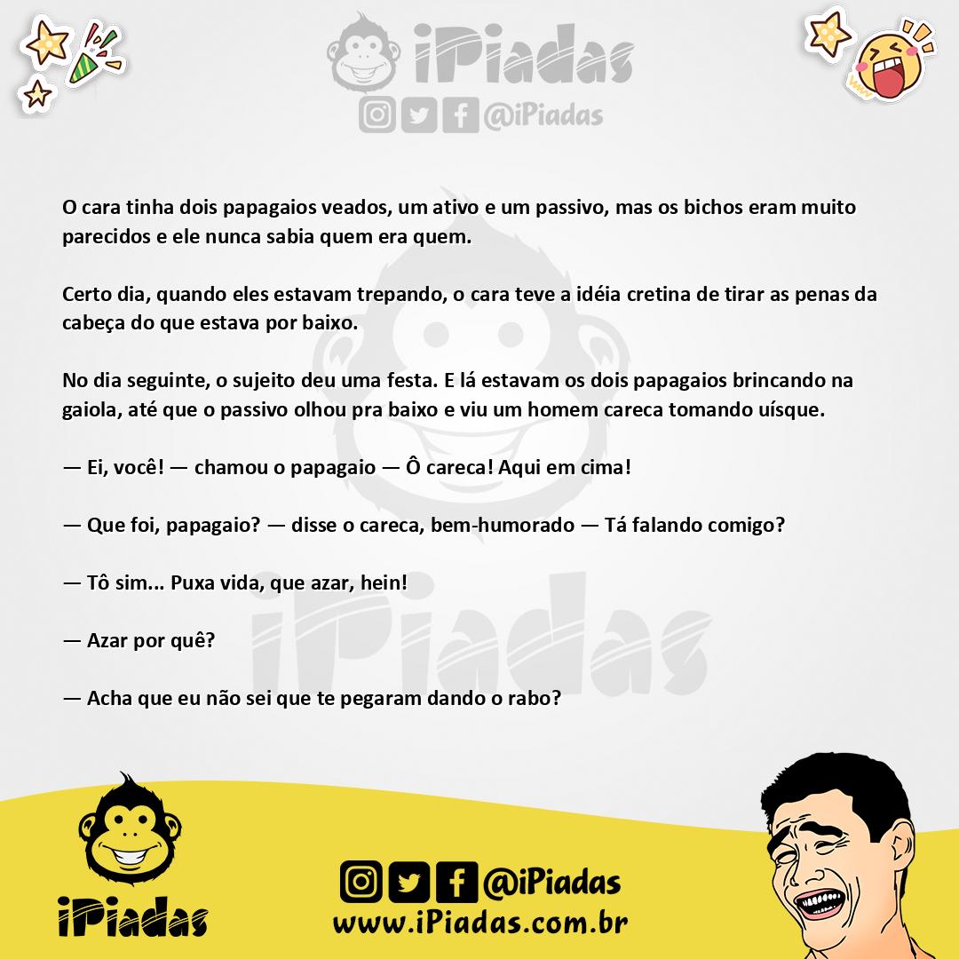 Ilustração da piada Os Papagaios Veados no iPiadas