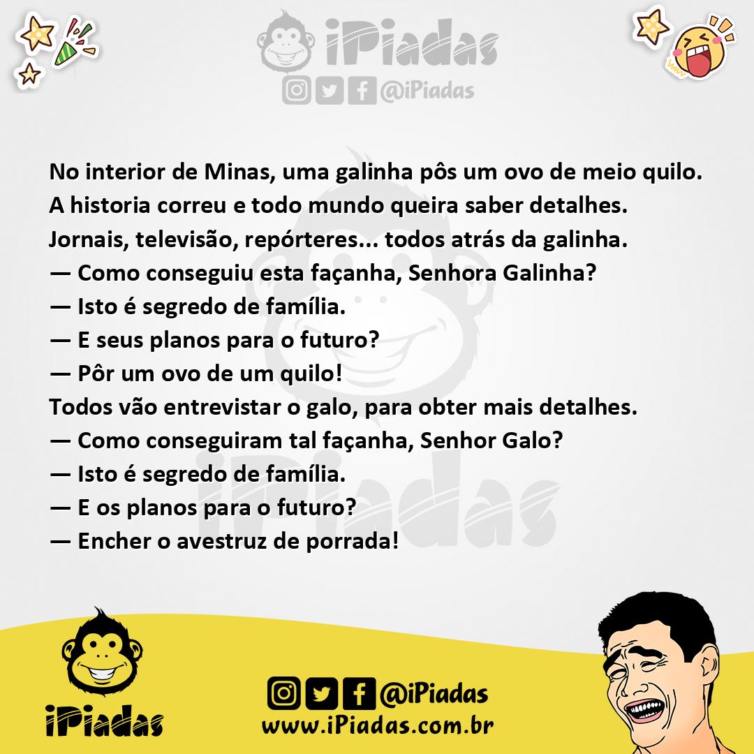 Ilustração da piada Ovo de Meio Quilo no iPiadas