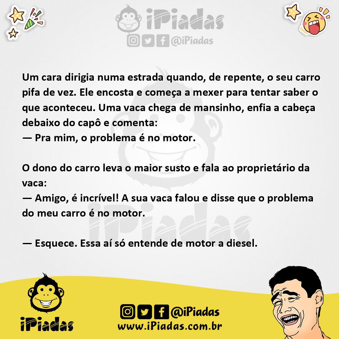 Ilustração da piada Problema na estrada no iPiadas