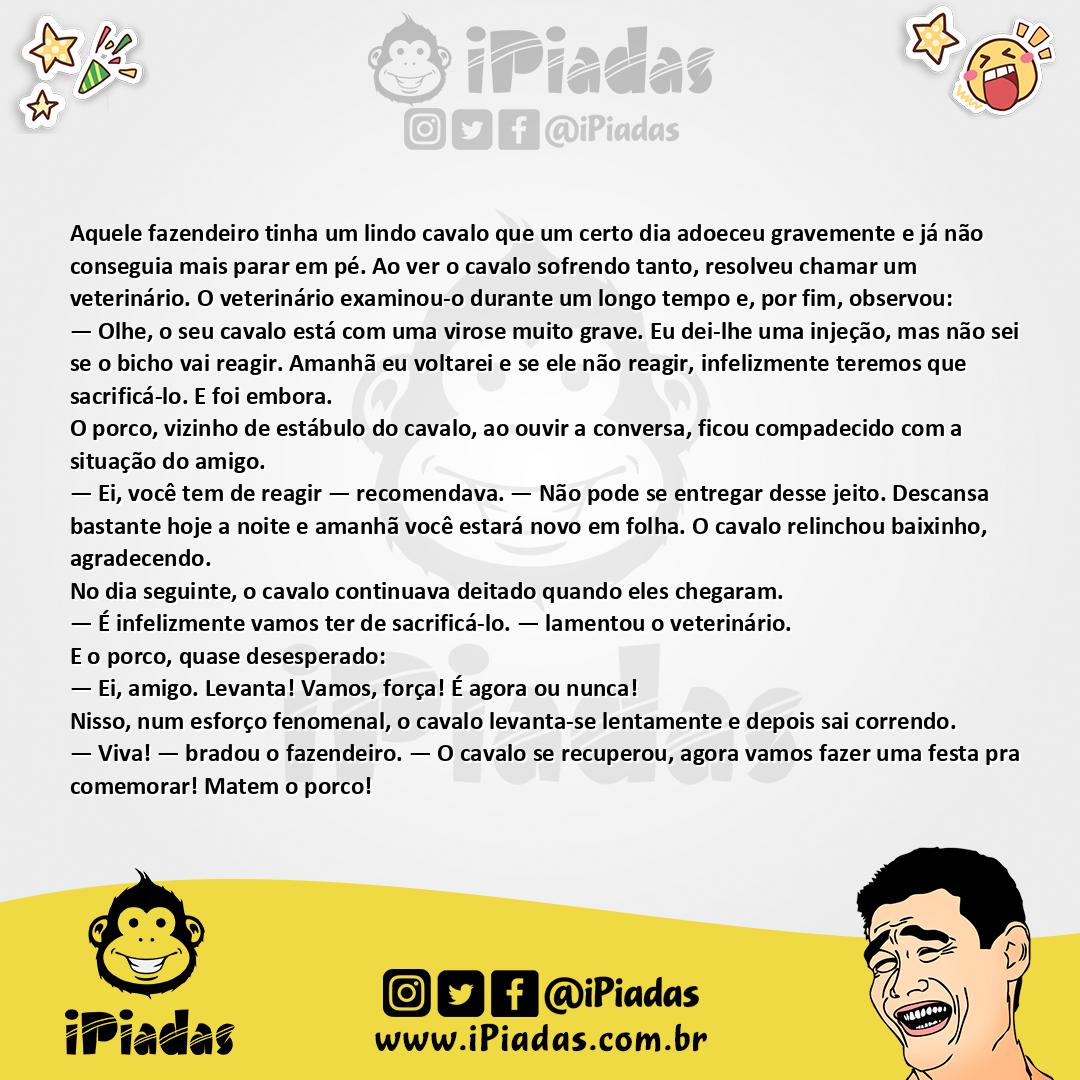 Ilustração da piada Sacrifício do Cavalo no iPiadas