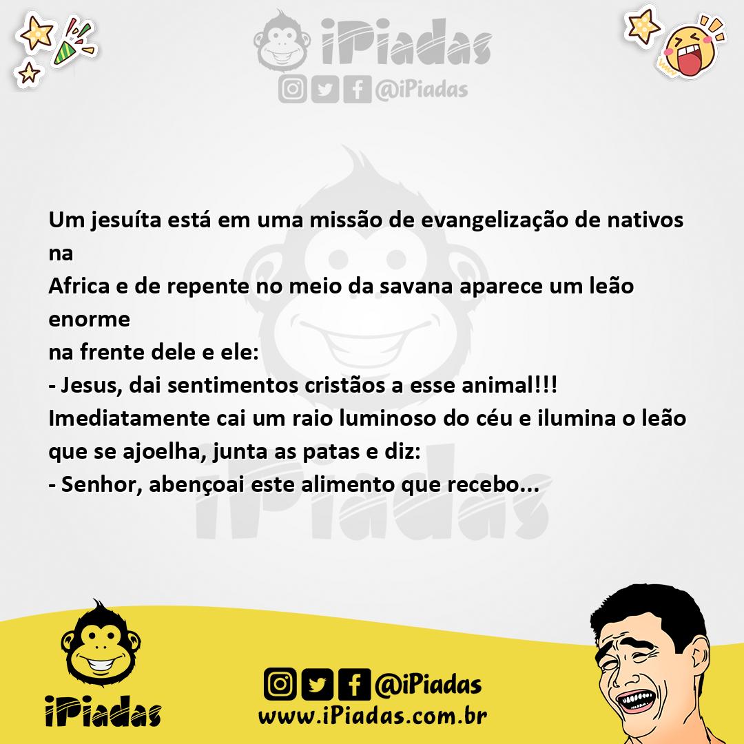 Ilustração da piada Sentimento cristão no iPiadas
